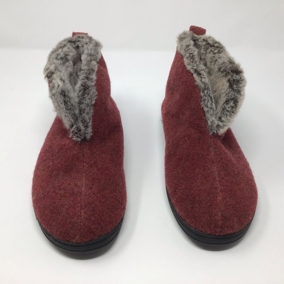 Acorn Faux Fur Chinchilla Booties Slippers with Indoor/Outdoor Sole - Picture 3 of 8
